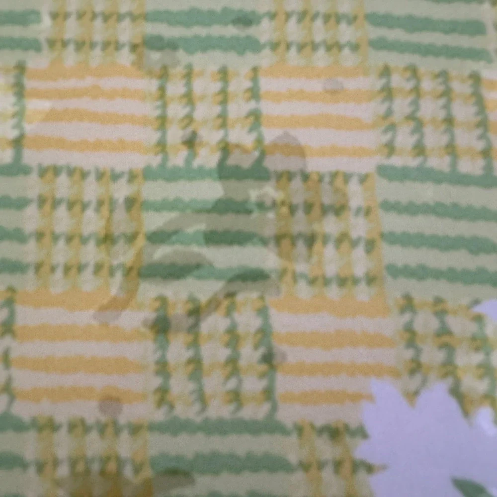 Carlisle Silk Scarf Yellow/Green Plaid White Flowers‎ 20